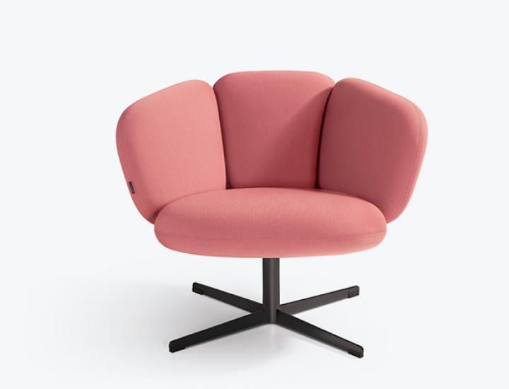 Bras Easy Chair Artifort, fauteuil lounge design Khodi Feiz, pivotant avec mécanisme de retour, finition powder coat ou inox poli