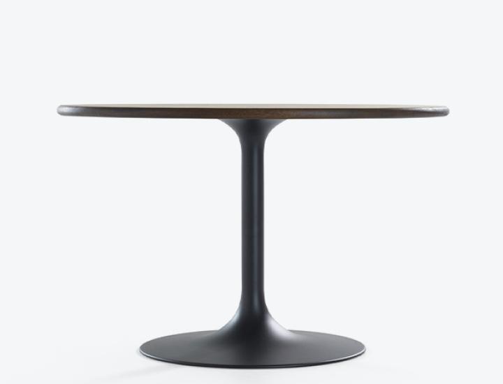 Table Clarion Artifort, double base trompette métal, plateau ovale, table réunion et repas design iconique