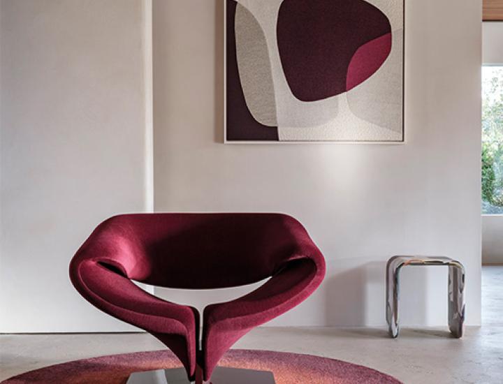 Ribbon® Artifort – fauteuil tapissé, finitions laquées et tissus designers