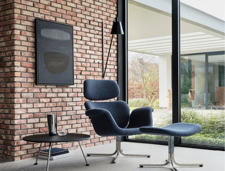 Tulip F545 + P545 – fauteuil haut enveloppant, revêtement tissu ou cuir