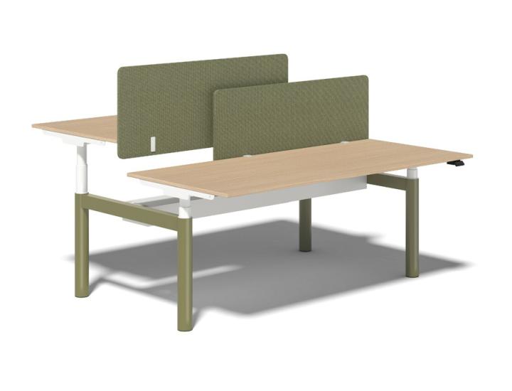 Bureau réglable en hauteur NUVOLA e Bralco, poste assis-debout design, fond blanc