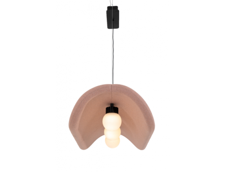 Suspension acoustique BuzziChip BuzziSpace avec éclairage LED intégré, vue sur fond blanc.