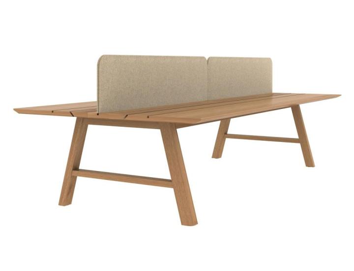 Écran de bureau acoustique BuzziDesk BuzziSpace, finition textile, vue sur fond blanc.