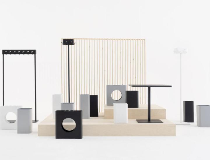 Porte-manteau Flow Square noir ou blanc – solution vestiaire pour open space