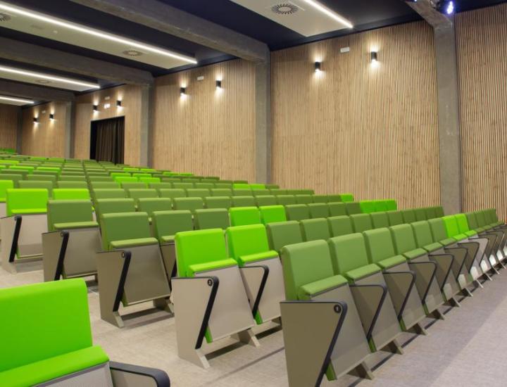 Mur acoustique ECOnordik dans un bureau – panneau à lattes décoratives pour réduire la réverbération