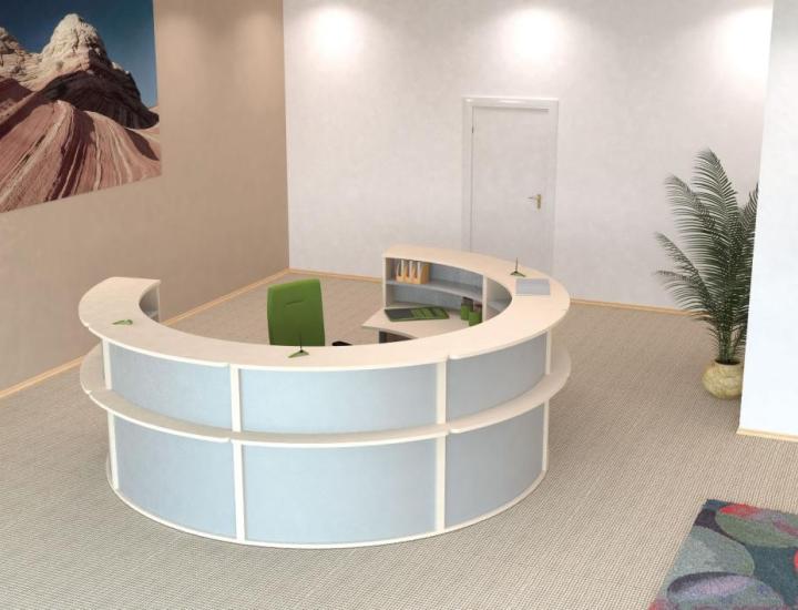 Comptoir d’accueil design Élégance dans un espace de réception contemporain