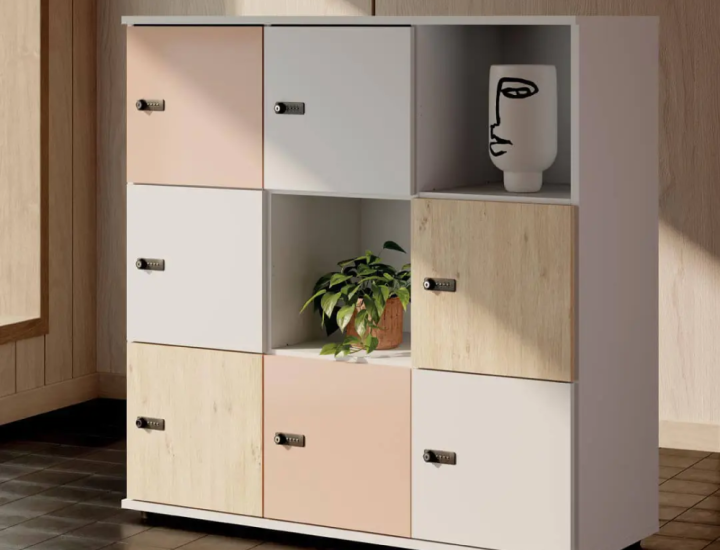 Casiers de rangement Cubik dans un espace de travail partagé