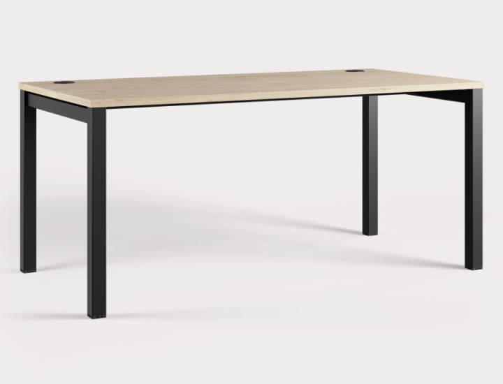 Bureau Optim’ sur fond blanc avec plateau mélaminé et structure métal