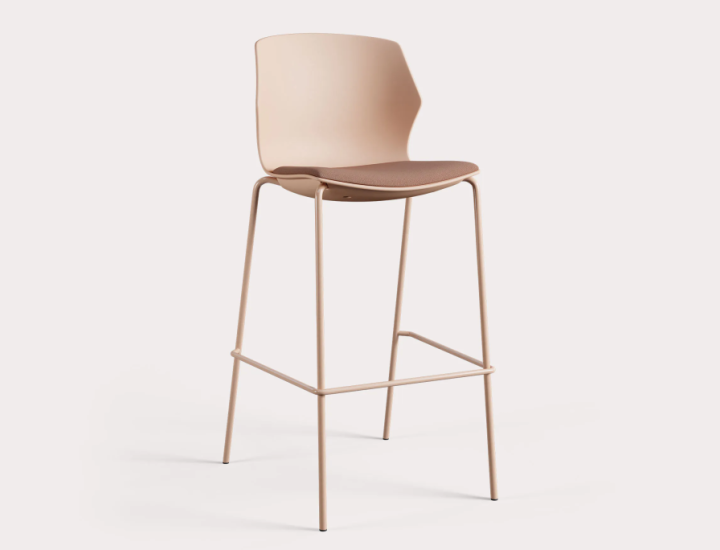 Tabouret My Frill Harmony sur fond blanc en polypropylène