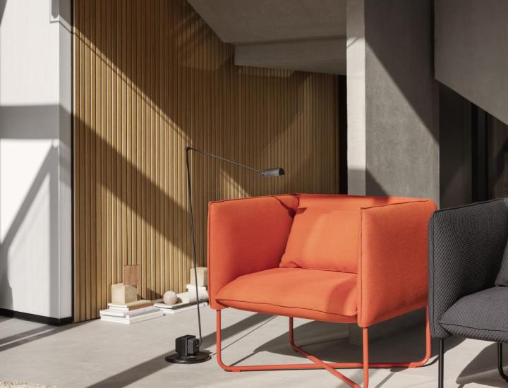 Fauteuil design GROOVE Softline pour accueil et zone détente contemporaine.