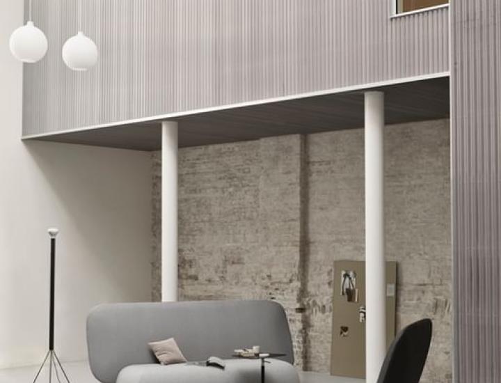 Fauteuil acoustique HALO Softline dans un espace lounge contemporain.