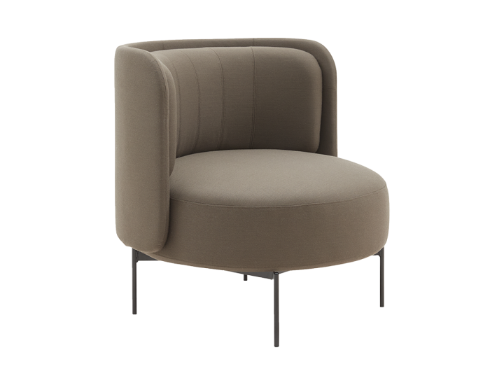 Fauteuil bas JOE Softline design lounge fond blanc.