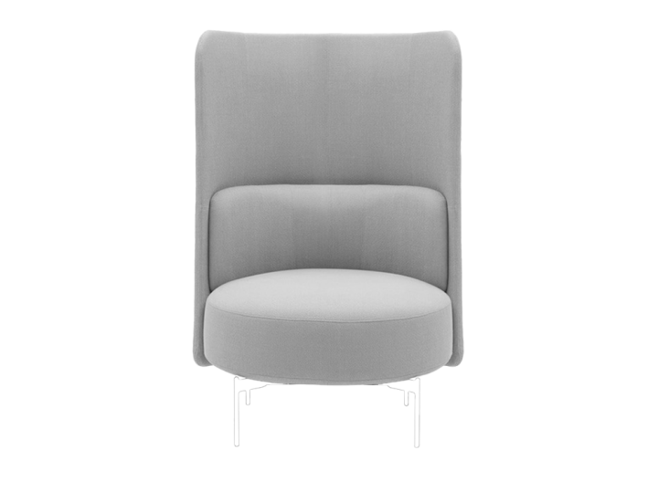 Fauteuil haut JOE Softline design lounge fond blanc.
