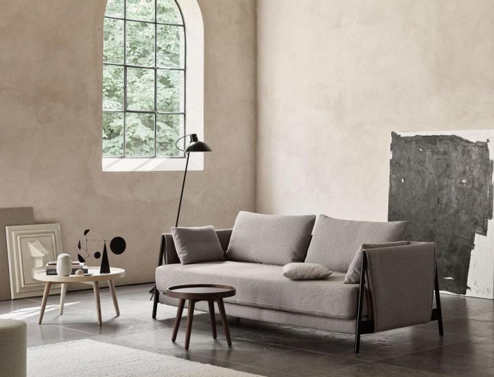 Canapé-lit MADISON Softline design élégant sur fond blanc.