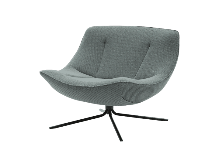 Fauteuil VERA Softline pivotant design organique sur fond blanc.