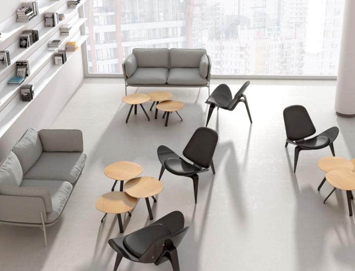 Gamme Celes Systemtronic – Tables basses design pour espaces de travail et zones lounge