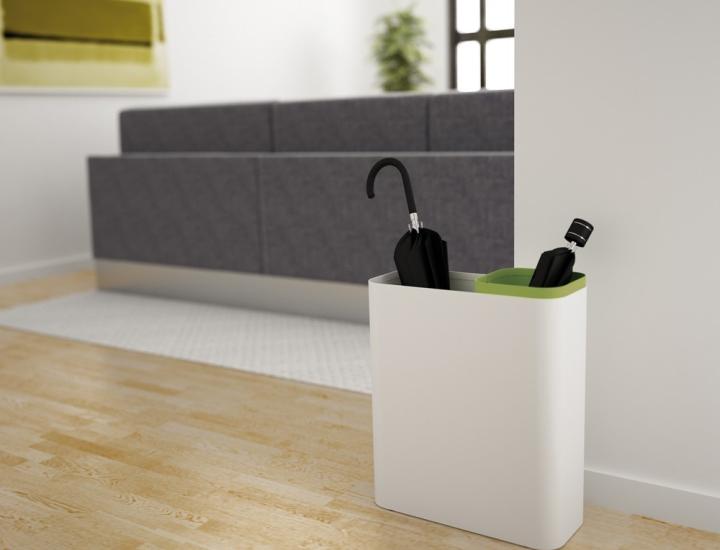 Porte-parapluies acier galvanisé Drop Out – Mobilier d'entrée design pour locaux professionnels