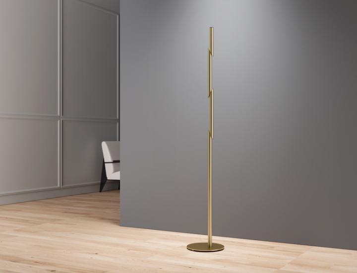 Naname Systemtronic – Porte-manteaux sculptural sur pied en acier laqué pour halls d'accueil et bureaux