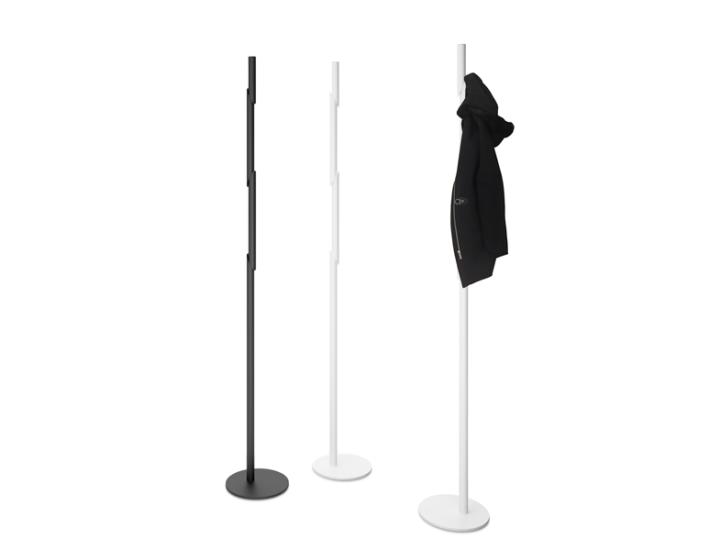 Portant Naname Systemtronic – Porte-manteaux design en acier inspiré du bambou pour espaces professionnels
