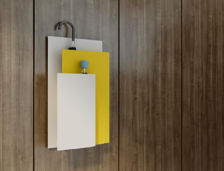 Sou Systemtronic – Porte-parapluies design en acier personnalisable deux couleurs pour bureaux et hôtels