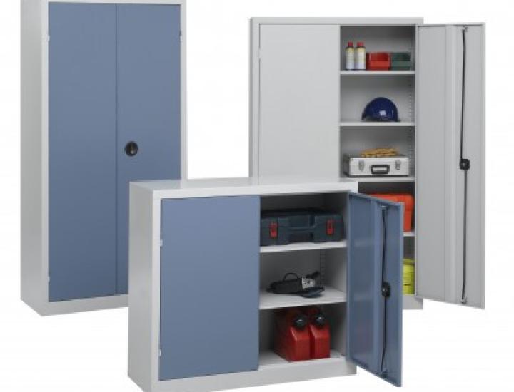 Armoire de bureau métallique Premium Vinco – Rangement à portes battantes ou pliantes certifié NF, fabrication française