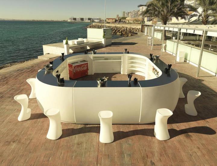 Comptoir lumineux Fiesta Vondom – Bar professionnel avec éclairage LED RGBW