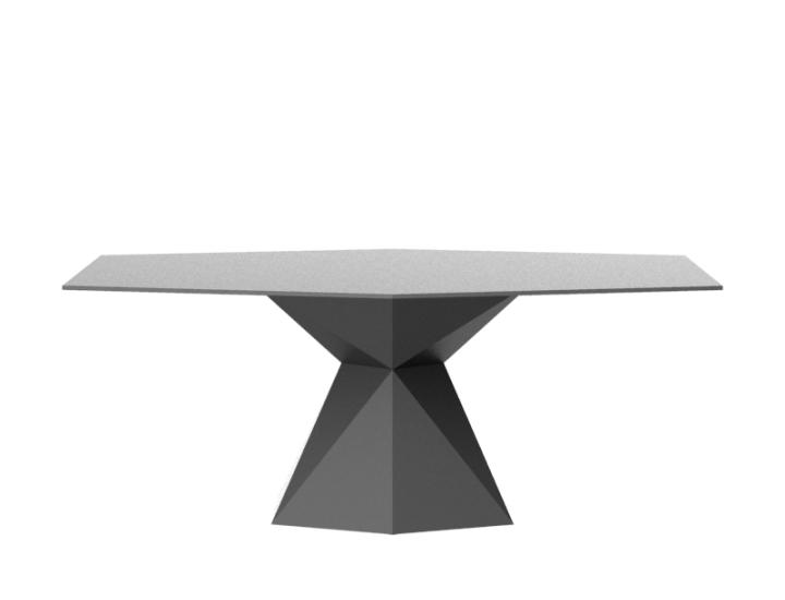 Table basse design Vertex Vondom – Karim Rashid, polyéthylène recyclable et plateau HPL