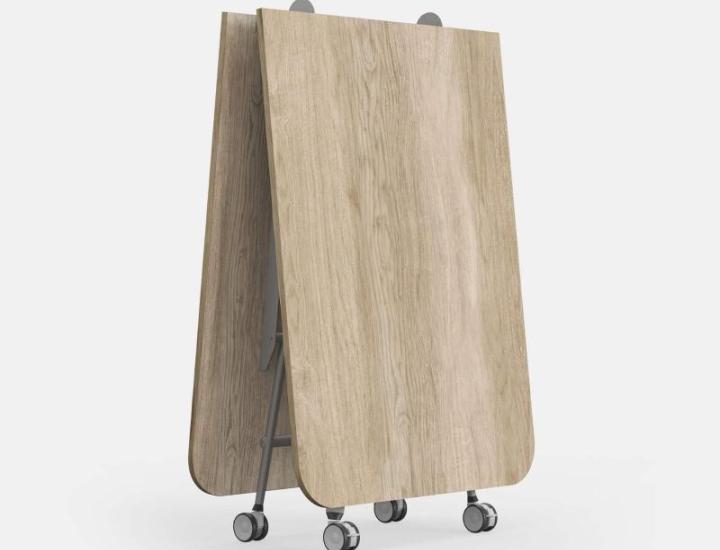 Table verticale plateau arrondi roulettes frein Tam Tam CUR – Collection Ibebi