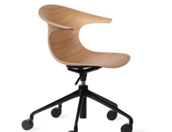 Infiniti Design Loop 3D Wood – Chaise coque bois cintré 3D réglable en hauteur pour espaces executive