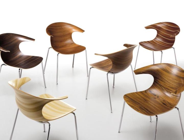 Siège de bureau design iconique bois 3D base aluminium 5 étoiles Loop Wood – Infiniti Design