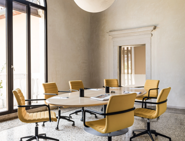 Fauteuil bureau ergonomique Midj Star – siège de travail contract tissu ou cuir design italien