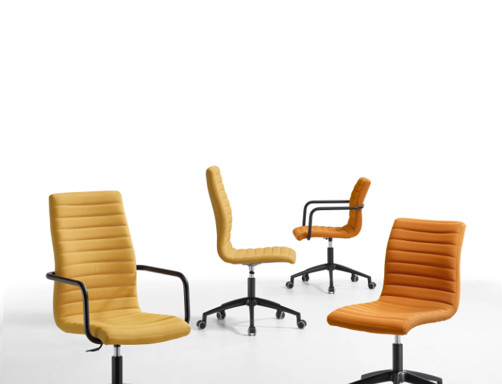 Fauteuil de bureau design Midj Star – siège pivotant réglable hauteur piètement chromé Made in Italy