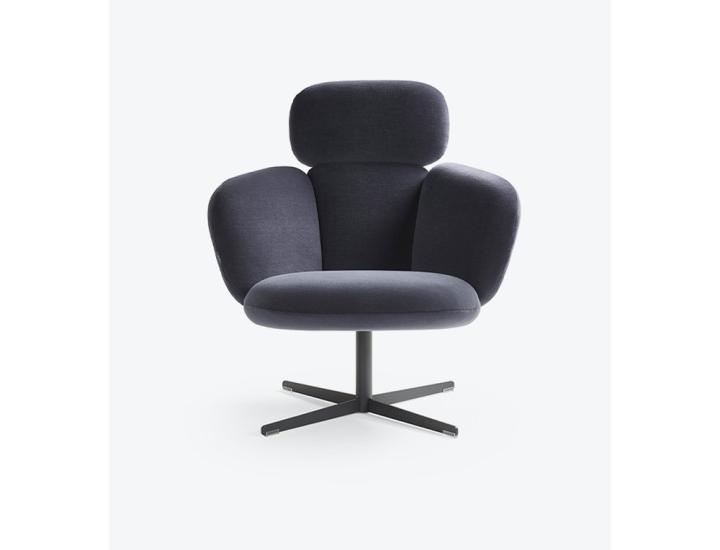 Bras Highback Artifort, fauteuil lounge dossier haut design Khodi Feiz, pivotant 360° avec mécanisme de retour